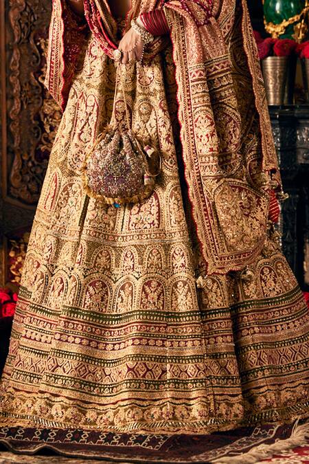 Rimple And Harpreet Narula Green Tulle Pearls, Sequins, Beads Mughal Architecture Embroidered Lehenga Set Online at Aza Fashions Rimple And Harpreet Narula_Green Tulle Pearls, Sequins, Beads Mughal Architecture Embroidered Lehenga Set _Online_at_Aza_Fashions