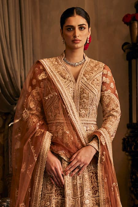 Rimple And Harpreet Narula Mughal Embroidered Kalidar Jacket Lehenga Set 