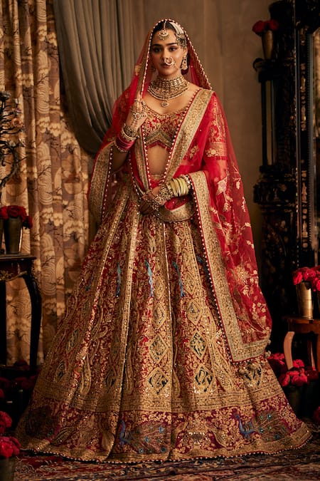 Rimple And Harpreet Narula Embroidered Tulle Lehenga Set
