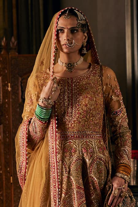 Rimple And Harpreet Narula Floral Embroidered Anarkali Sharara Set 