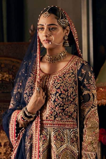 Rimple And Harpreet Narula Mughal Miniatures Embroidered Anarkali Set 