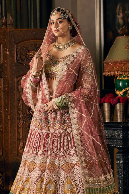 Rimple And Harpreet Narula Botanical Embroidered Lehenga Set 