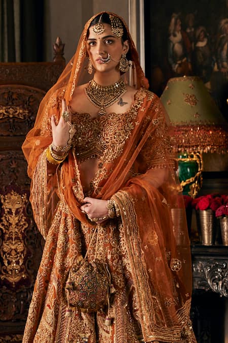 Rimple And Harpreet Narula Peacock Motif Marodi Embroidered Set 