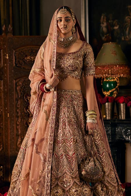 Rimple And Harpreet Narula Symmetric Bloom Embroidered Lehenga Set 