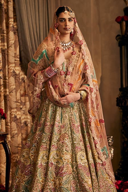 Rimple And Harpreet Narula Floral Marodi Embroidered Lehenga Set 