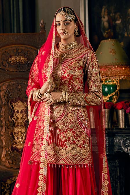 Rimple And Harpreet Narula Art Deco Bloom Embroidered Kurta Sharara Set 