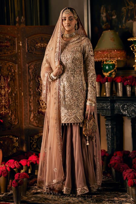 Rimple And Harpreet Narula Floral Applique Kurta Sharara Set 