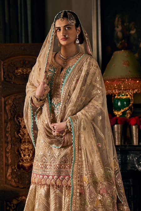 Rimple And Harpreet Narula Pink Embroidered Kurta Sharara Set 