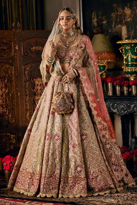 Rimple And Harpreet Narula Multi Color Tulle Embroidery Floral Lehenga Set 