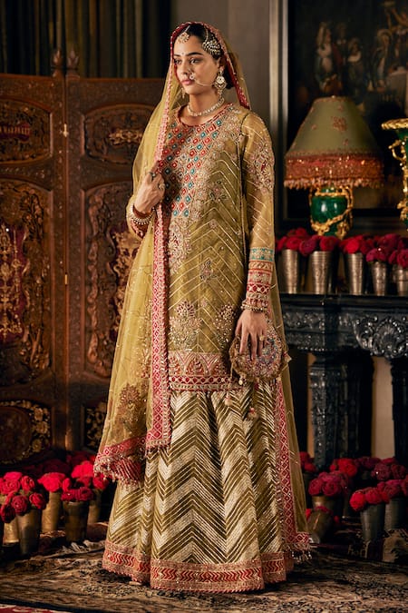 Rimple And Harpreet Narula Floral Embroidered Kurta Sharara Set 