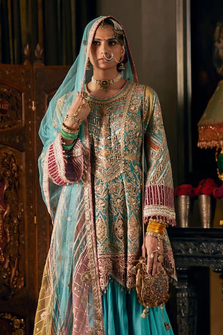 Rimple And Harpreet Narula Floral Embroidered Kurta Sharara Set 