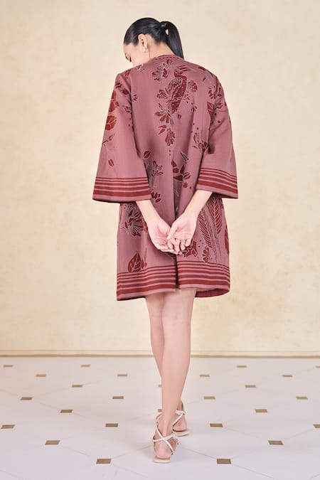 Grassroot By Anita Dongre Floral Embroidered Pink Dress 