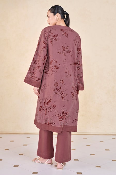 Grassroot By Anita Dongre Kantha Embroidered Jacket Pant Set 