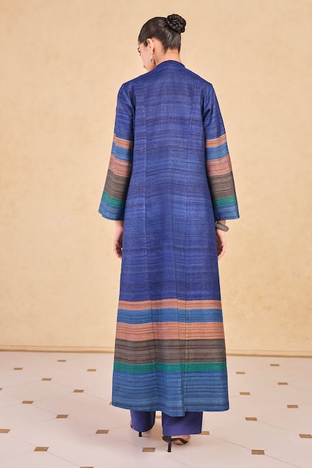 Grassroot By Anita Dongre Textured Stripe Jacket & Palazzo Set 