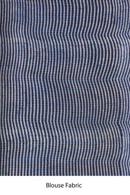 Buy_Grassroot By Anita Dongre_Blue Viscose, Modal Round Neck Geometric Stripe Print Saree And Unstitched Blouse_Online_at_Aza_Fashions