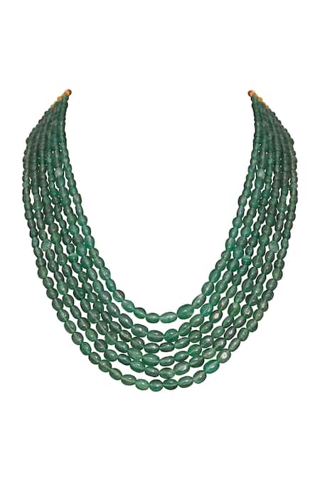 Anita Dongre Silver Layered Aventurine Stone Necklace 