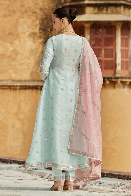 Lashkaraa Floral Zari Angarkha Anarkali Set 