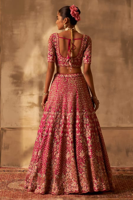 Angad Singh Floral Zardozi Embroidered Lehenga Set 