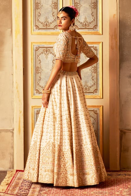 Angad Singh Ivory Silk, Crepe Embroidery, Sequins Asymmetric Lehenga Set With Dupattas Online at Aza Fashions Angad Singh_Ivory Silk, Crepe Embroidery, Sequins Asymmetric Lehenga Set With Dupattas _Online_at_Aza_Fashions