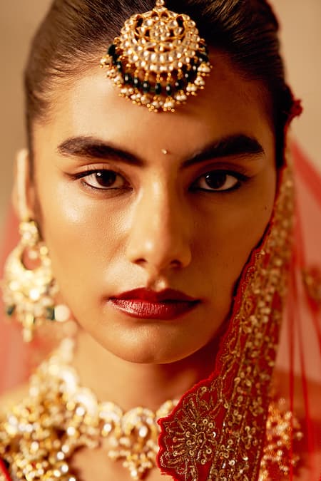 Buy_Angad Singh_Red Silk, Crepe Sequins, Embroidery Bridal Lehenga Set _Online_at_Aza_Fashions