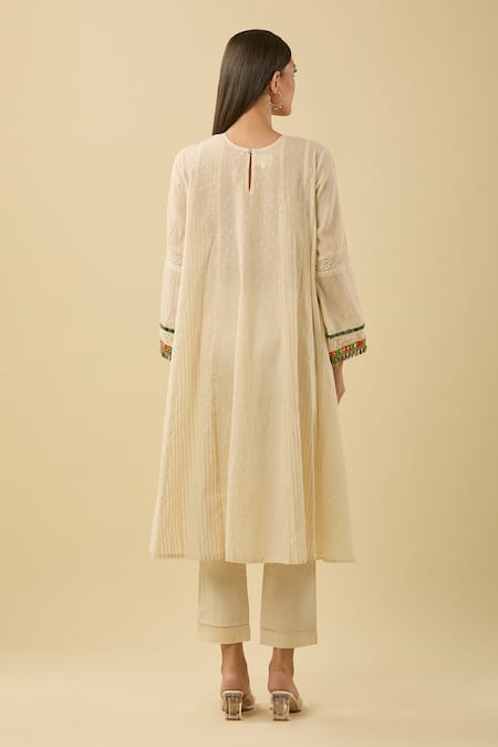 Ekavira Mirror Embroidered A-line Kurta Set 