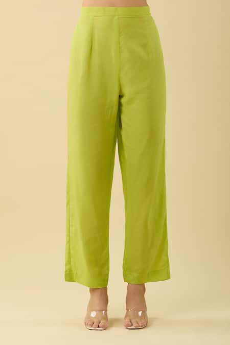 Shop_Palak & Mehak_Green Cotton Zari V-neck Bandhani Print Kurta Set_Online_at_Aza_Fashions