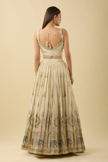 Aariyana Couture Embroidered Elephant Motif Lehenga Set 