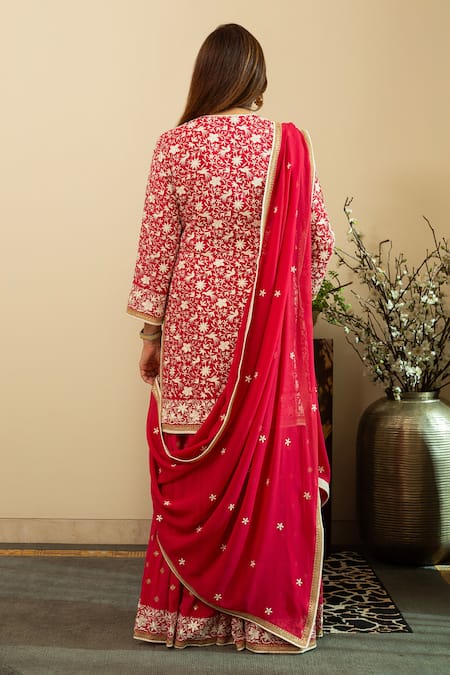 House Of Inari Heer Parsi Gara Bird Embroidered Set 