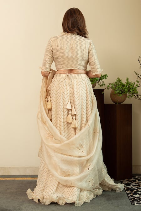 House Of Inari Sequin Embroidered Lehenga Set 