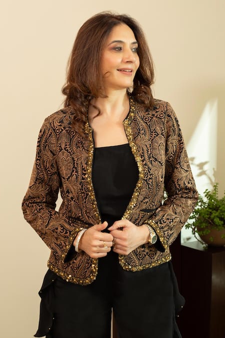 House Of Inari Jamawar Embroidered Jacket 