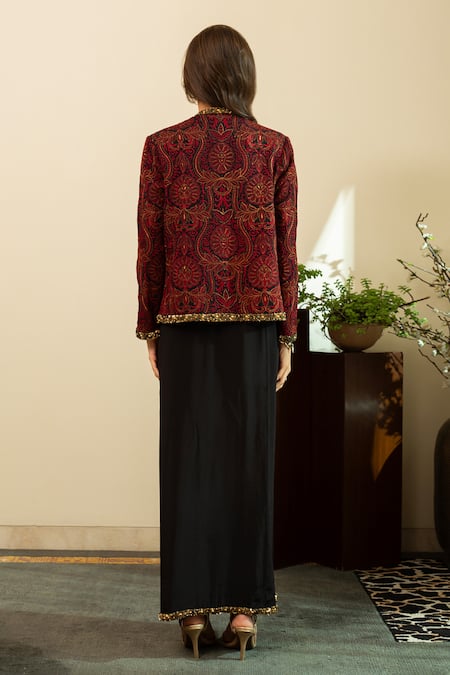 House Of Inari Jamawar Bloom Embroidered Jacket 