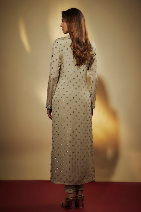 Vana Ethnics Sequin Embroidered Grey Kurta Set 