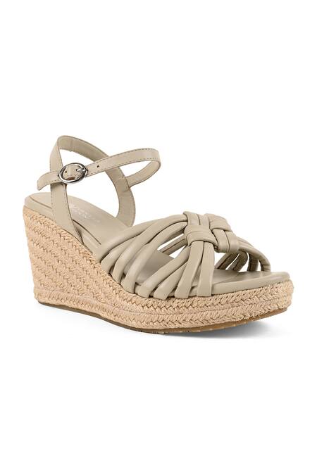Vanilla Moon_Gray Grey Jute-covered Espadrille Wedges_at_Aza_Fashions