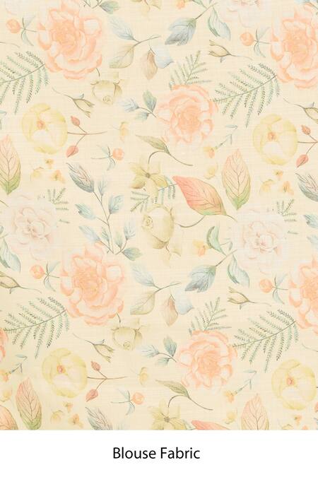 Samyukta Singhania Orange Chanderi Stripe Saree With Unstitched Blouse Piecwe Online at Aza Fashions Samyukta Singhania_Orange Chanderi Stripe Saree With Unstitched Blouse Piecwe_Online_at_Aza_Fashions