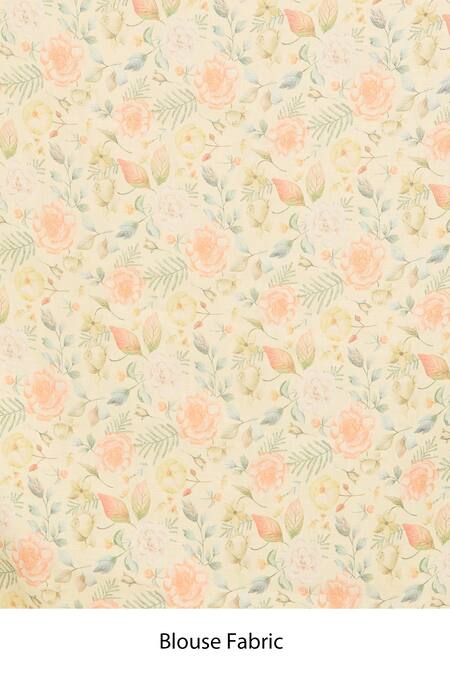 Samyukta Singhania Yellow Chanderi Zari Stripe Pattern Saree With Unstitched Blouse Piece at Aza Fashions Samyukta Singhania_Yellow Chanderi Zari Stripe Pattern Saree With Unstitched Blouse Piece_at_Aza_Fashions