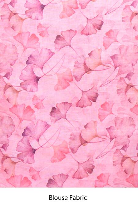 Buy_Samyukta Singhania_Pink Chanderi Zari Stripe Pattern Saree With Unstitched Blouse Piece_Online_at_Aza_Fashions