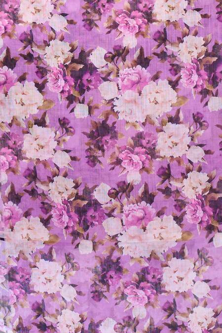 Samyukta Singhania Purple Chanderi Zari Striped Saree With Unstitched Blouse Piece at Aza Fashions Samyukta Singhania_Purple Chanderi Zari Striped Saree With Unstitched Blouse Piece_at_Aza_Fashions