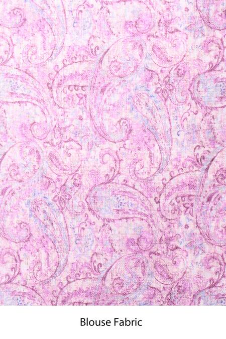 Buy Samyukta Singhania Purple Chanderi Checkered Saree With Unstitched Floral Blouse Piece Buy_Samyukta Singhania_Purple Chanderi Checkered Saree With Unstitched Floral Blouse Piece