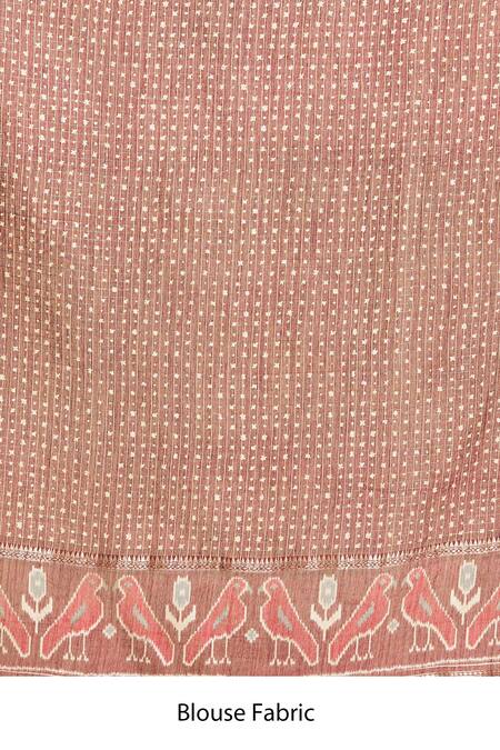 Naintara Bajaj_Black Chanderi Botanical Hem Saree With Running Blouse _at_Aza_Fashions