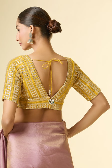 Samyukta Singhania Gota Embroidered Silk Blouse 