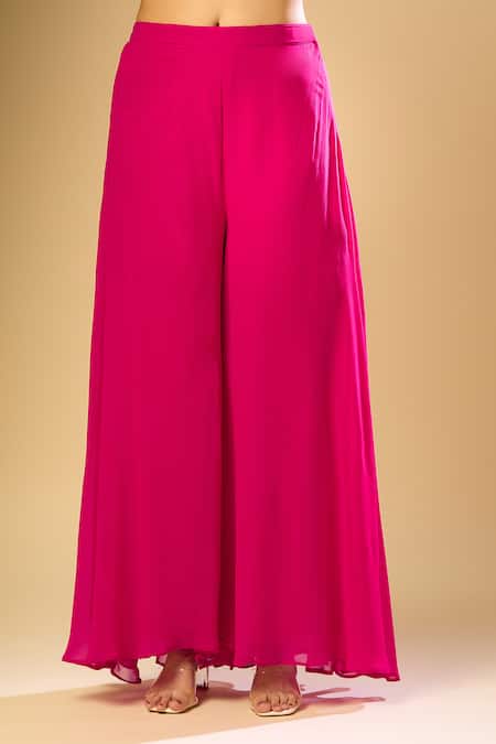 Buy Samyukta Singhania Pink Silk, Georgette Embroidery Scoop Neck Sequin Kurta Palazzo Set Online at Aza Fashions Buy_Samyukta Singhania_Pink Silk, Georgette Embroidery Scoop Neck Sequin Kurta Palazzo Set_Online_at_Aza_Fashions