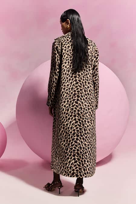 July Issue Leopard Print Trench Coat Set 
