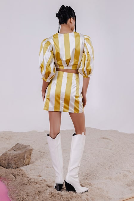 July Issue Immy Stripe Pattern Crop Top & Mini Skirt 