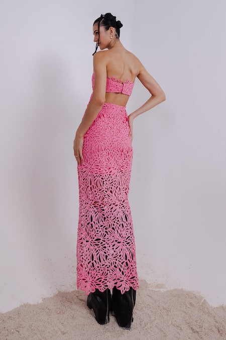 July Issue Floral Lace Tube Sheath Dress 