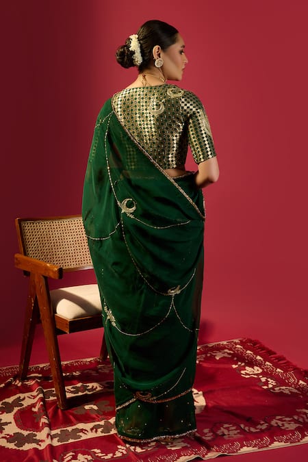 Komal Shah Chand Jaal Saree With Blouse 