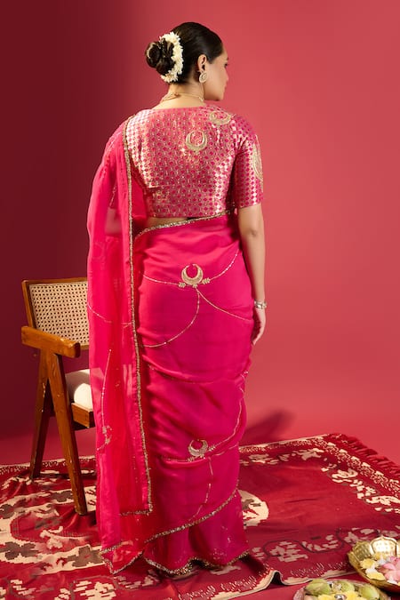 Komal Shah Brocade Chand Blouse & Chand Jaal Saree 