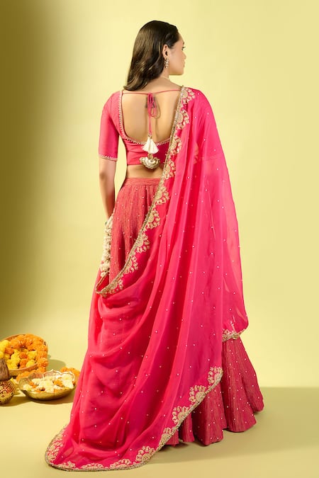 Komal Shah Hand Embroidered Pearl Lehenga Set 