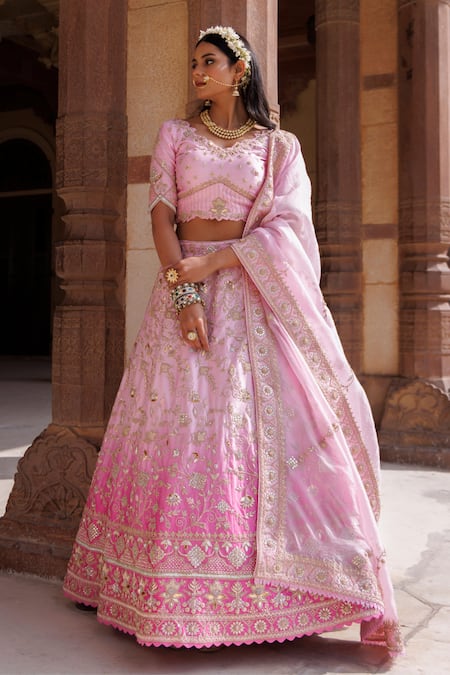 Vinita Bhansali Ombre Jaipur Pink Ruhaani Lehenga Set 