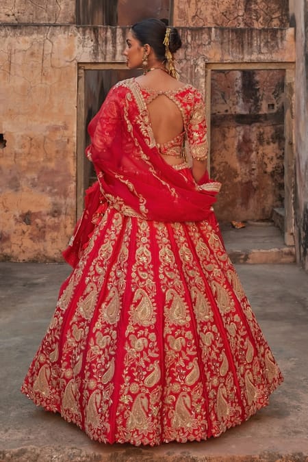 Vinita Bhansali Maharani Red Lehenga Set 