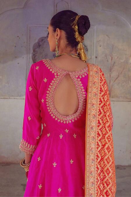 Vinita Bhansali Pink Georgette, Chiffon, Silk Embroidery Sweetheart Kashish Lehenga Jacket Set at Aza Fashions Vinita Bhansali_Pink Georgette, Chiffon, Silk Embroidery Sweetheart Kashish Lehenga Jacket Set_at_Aza_Fashions